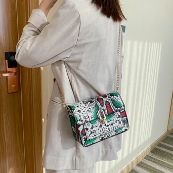 

Snake Print Crossbody Bags For Women luxury Wallet women Purse designer Serpentine Small Square Shoulder Messenger Bag