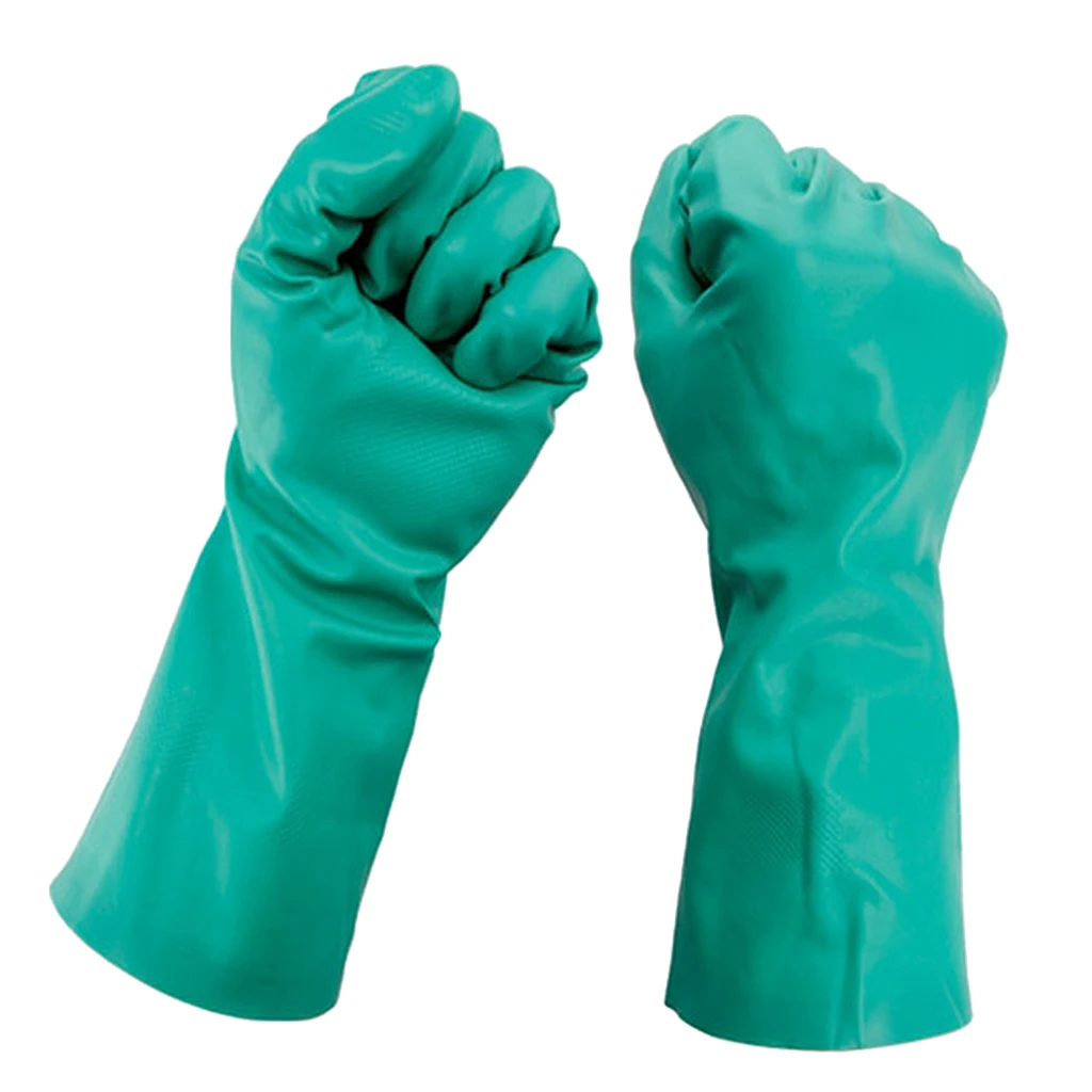 Green Nitrile Gloves - Powder Free Latex Rubber Lab Free Disposable