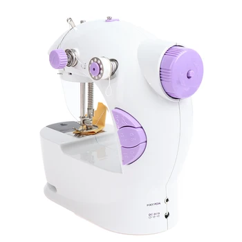 

Mini Sewing Machine Built-in Light Mending Machine Dual Speed Double Thread Stitching Electric Pedal Sewing EU Plug