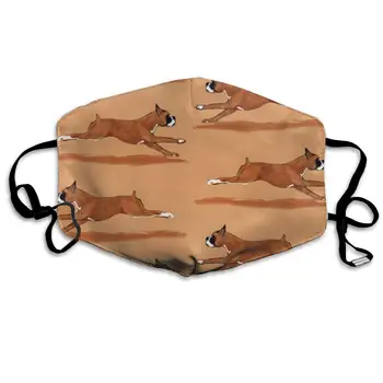 

Garde Art Studio Fashion Unisex Mouth/Face Cover Masks, Running Boxer Dog Half Face Mask, Comfy Breathable Washable & Dust-Proof