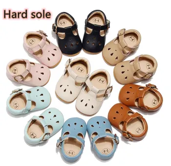 

Genuine Leather Baby Shoes Hard Sole Shoes Waterdrop Hollow Casual Shoes Breathable Toddler Baby Girl Boy Firstwalker Shoes
