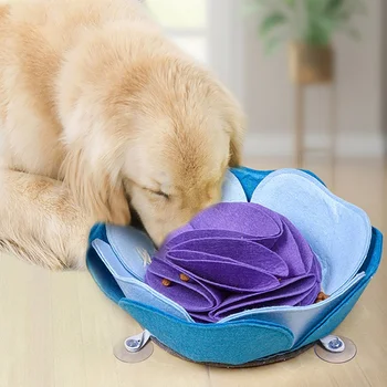 

Pet Dog Smell Training Sniffing Feeding Round Mat Cushion Snuffle Washable Pad Pet Puzzle Training Blanket Dog Toys Accessoriesb
