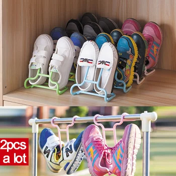 

TENMIU Domestic Child Shoes Drying Rack Hanging Drying Shoes Organising Rack Simple Balcony Plastic K5203