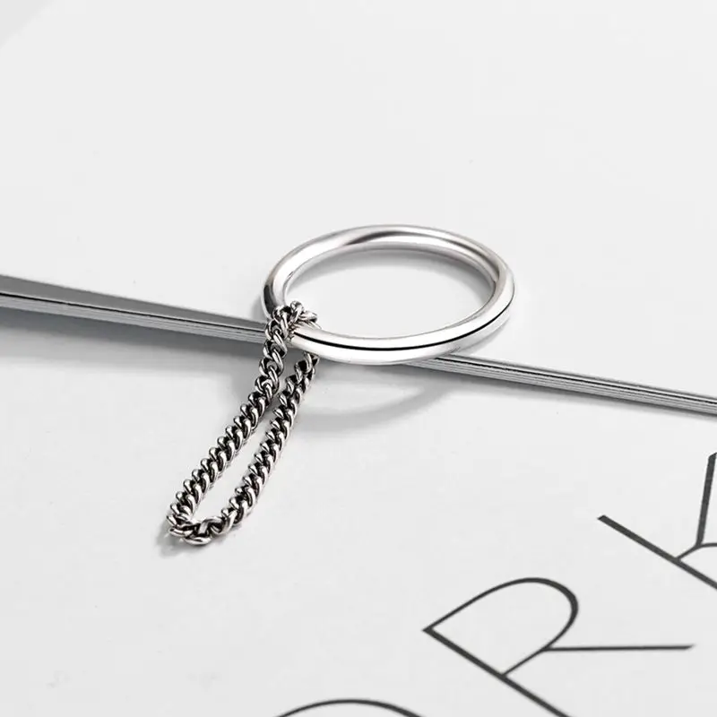 Silvology 925 пробы Серебряная двойная круглая цепочка, кольца шпагат, глянцевые модные корейские кольца для женщин, высокое качество, серебряные ювелирные изделия