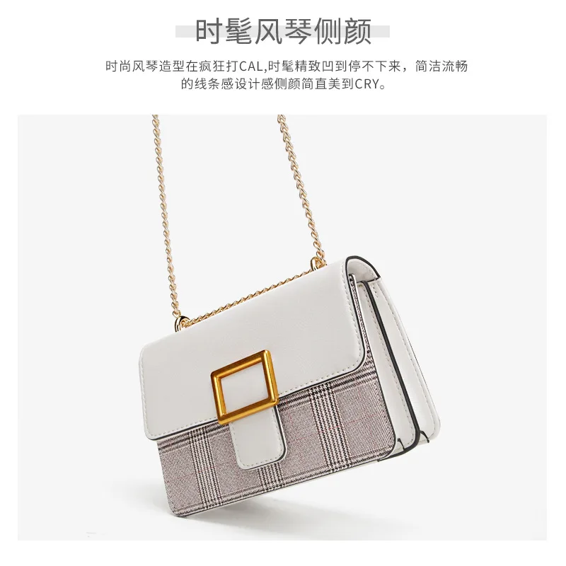 

Korean-style Fashion Small Square Bag 2018 New Style WOMEN'S Bag Crossbody Bag Bag Contrast Color WOMEN'S Bag