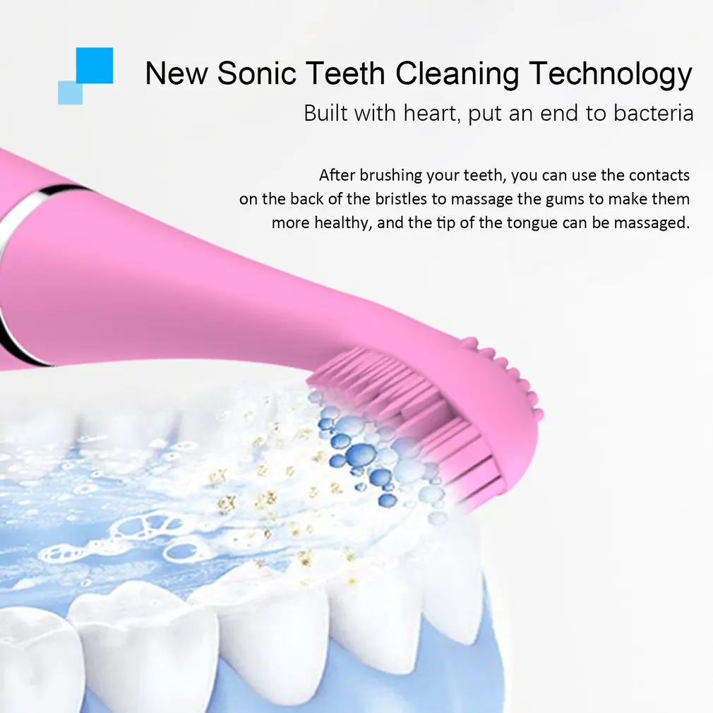 Electric Silicone Toothbrush Rechargeable Electric Toothbrush Sonic Vibration Tooth Cleaning Artifact Kemei Adults Acoustic Wave Electric Silicone Toothbrush Rechargeable Electric Toothbrush Sonic Vibration Tooth Cleaning Artifact Kemei Adults Acoustic Wave
