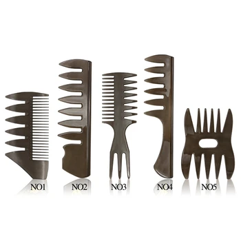 

Handle Grip Large Tooth Detangling Curly Hair Comb Back Head Styling Beard Oil Comb Men Hairdressing Wide Teeth Comb Set Gift