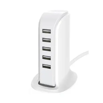 

USB Tower Power Adapter 6-port Smart IC Tech Charging Station With Quick Charge Home Travel Smart Charging Station