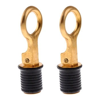 

2 Pack Rubber Brass Snap Flip Boat Drain Plug Bung for Marine Coolers Hulls to Suit 25MM Hole