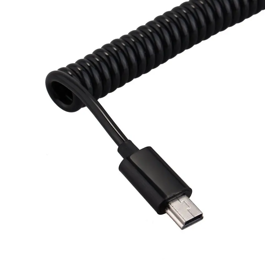 Premium 3M 10Ft Spiral Coiled USB A Male to Mini B 5Pin Male Adapter Cable Data Cable High Quality 3 Meters Mini-USB