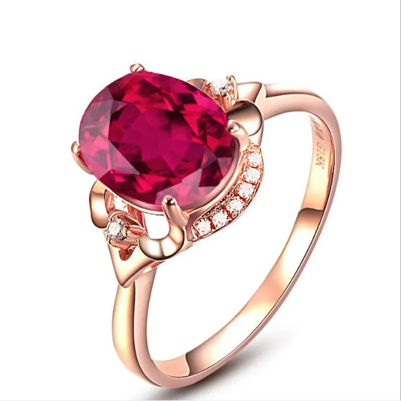 Кольцо Ataullah с рубином, Стерлинговое серебро 925, ювелирное изделие, 18 К, золотые кольца с драгоценными камнями для женщин, для помолвки, вечерние, подарок RW112 - Gem Color: Red