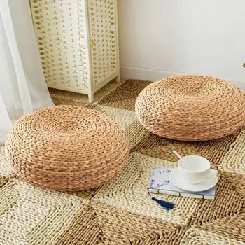

Natural Cushion Straw Mat Thicken Tatami Cushion Handmade Weaving Pillow Pads Round Cushion Floor Mat Meditation Yoga Seat Mats