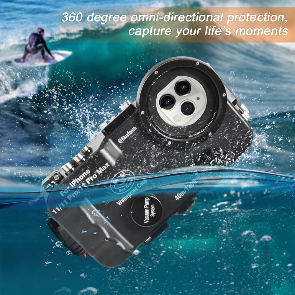 Водонепроницаемый чехол для телефона для Iphone 11 Pro Max Bluetooth управление 40 м подводный защитный чехол для мобильного телефона с красным фильтром 1 шт