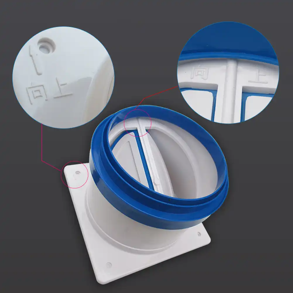PVC Exhaust Fan Check Valve for Bathroom Kitchen One wat Valve Round Pipe Backdraft Damper ABS