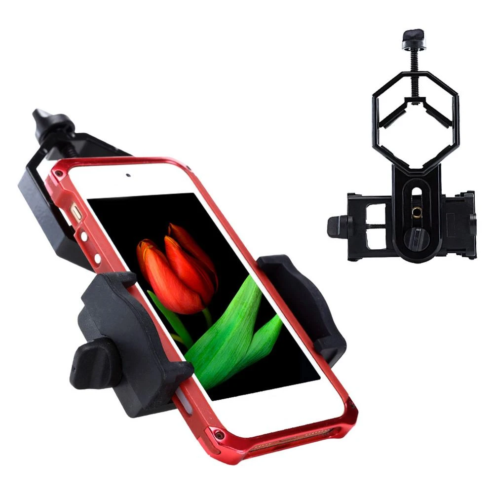 phone stand for bike Adjustable Metal/ABS Cellphone Adapter Mount Microscope Spotting Scope Telescope Clip Bracket Phone Stand Holder smartphone stand