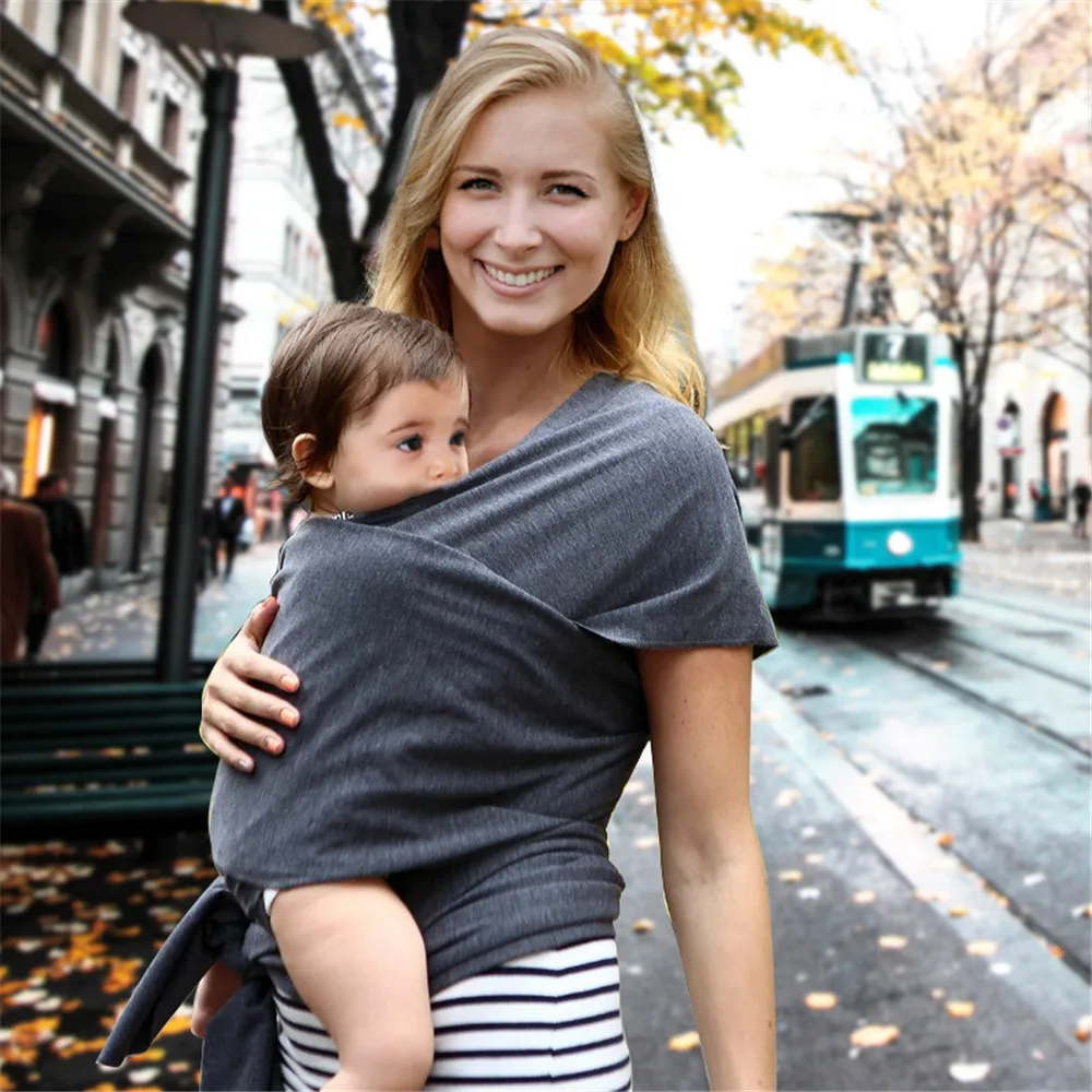 Переноска для младенца громкой связи Слинг новорожденного ребенка двойной плечевой ремень держатель грудного вскармливания эластичный слинг