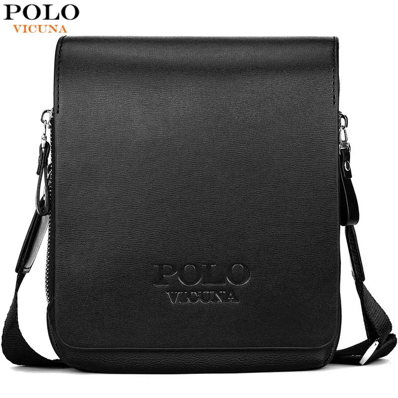 VICUNA POLO High Capacity Casual Leather Small Messenger Bags For Men With Card Pocket Brand Mens Side Crossbody Shoulder Bag