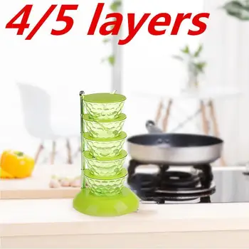 

Kitchen European Crystal Rotatable Seasoning Box Creative Glass Hanging Multi-layer Transparent Jar Spoon Vertical Spices W T2O4