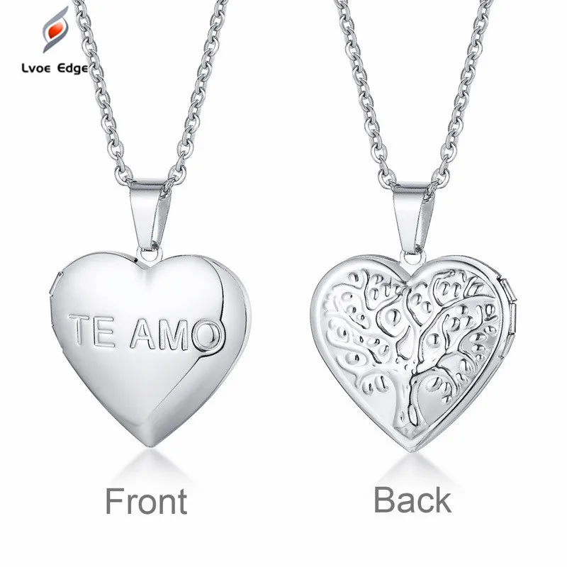

New Women's Stainless Steel Tree of Life Heart Shape Pendant Openable Built-in Accessories Free package mail