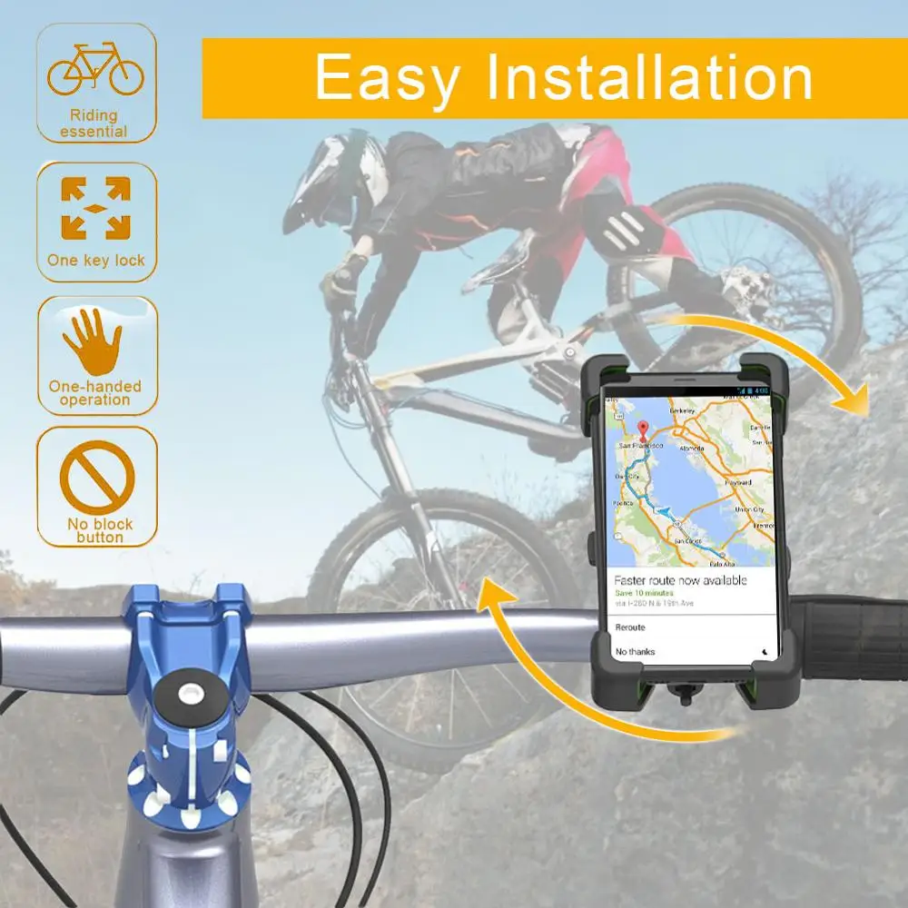 

Mobile Phone Holder Mount Bicycle Handlebar Aluminum Alloy Bracket Moto Outdoor Riding Handlebarfor Navigation Fixed Bracket