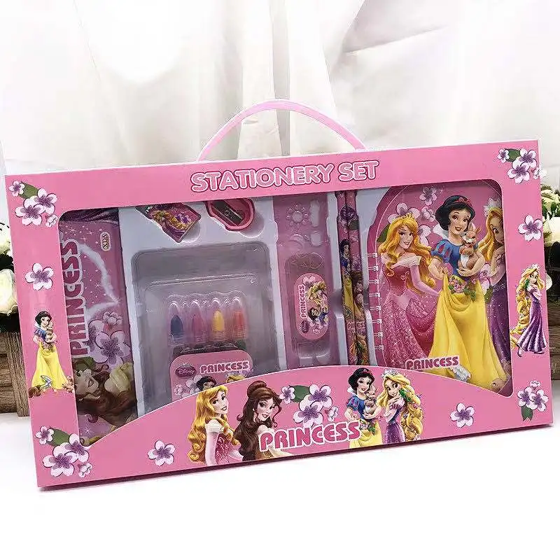 

Набор канцелярских принадлежностей «Принцесса Диснея», 11 предметов, коробка для канцелярских принадлежностей с мультяшным рисунком, милая книжка, карандаш, набор креативных школьных принадлежностей