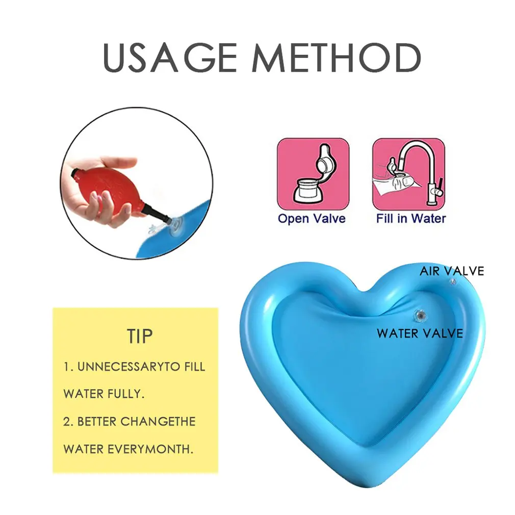 Baby Inflatable Water Pad heart shape fun activity game center sensory stimulation sports skills baby belly time game Toys Gift