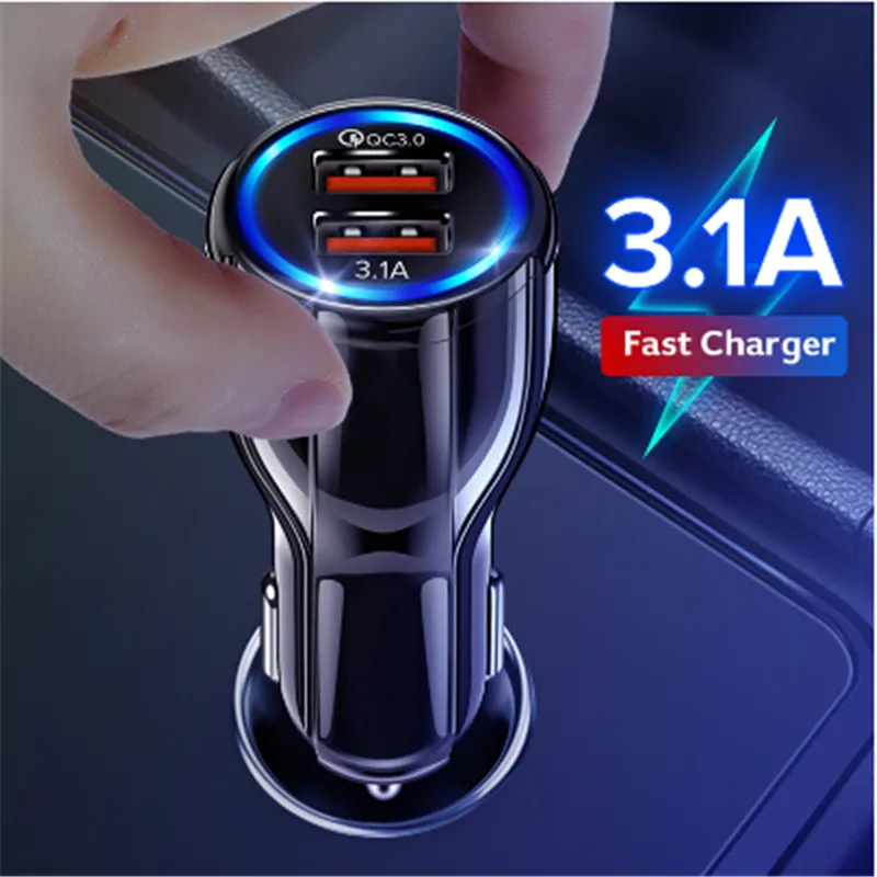 GTWIN 18 Вт 3.1A автомобильное зарядное устройство с двумя портами USB для быстрой