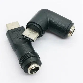 

1pcs 90/180 degree DC Power Adapter Converter Type-C USB Male to 5.5x2.1mm Female Jack Connector for Laptop Notebook Computer PC