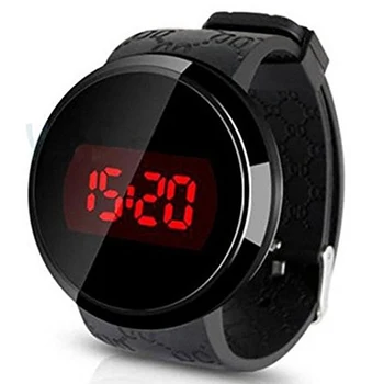 

Watch, Sunstone Fashion Men LED Touch Sn Date Day Silicone Bracelet Watch Digital LED Touch Watch Black