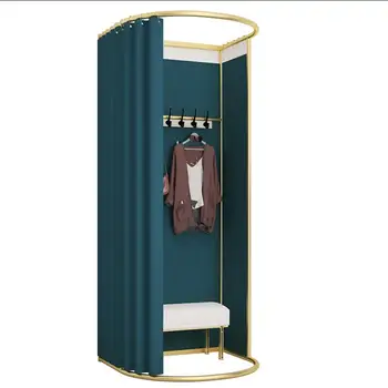 

Mobile floor stand fitting room curtain track clothing store simple changing room activity changing room portable