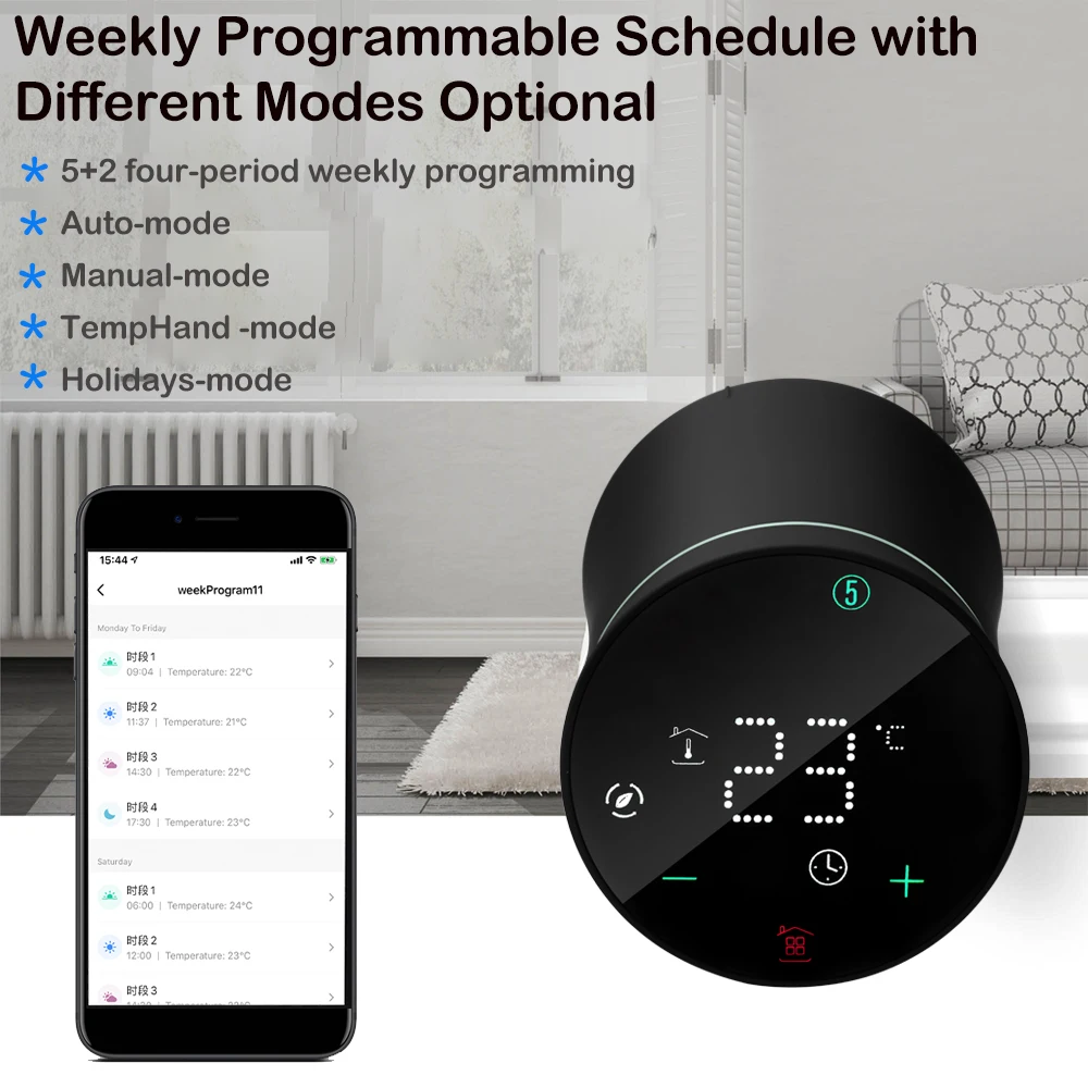 Tuya Smart ZigBee Radiator Actuator TRV Programmable Thermostatic Radiator Valve
