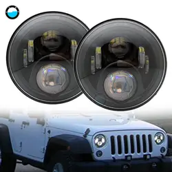 60 Вт 7 "дюймовый черный светодиодный круглые фары H4 авто фары для Jeep Wrangler JK LJ JKU TJ CJ Sahara Rubicon фары