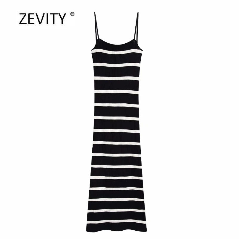 New Women Vintage color matching stripe knitting sling midi dress Ladies spaghetti strap slim Vestido Chic pencil Dresses DS4063 New Women Vintage color matching stripe knitting sling midi dress Ladies spaghetti strap slim Vestido Chic pencil Dresses DS4063