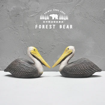 

2PC/ SET IMITATION WOOD CARVING RETRO CERAMIC BIRD RESIN DESKTOP DECORATION HOME TRINKETS GARDEN FLOWER POT ORNAMENT P