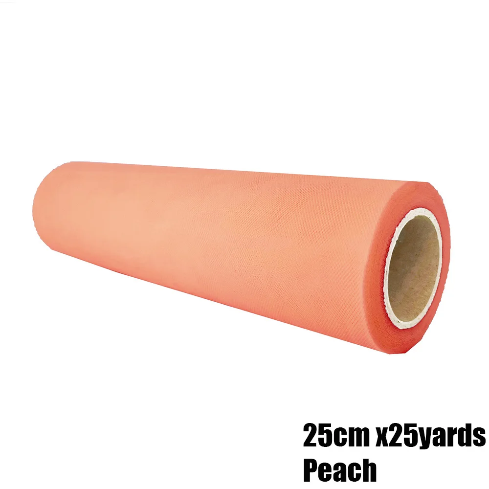 25CM PEACH 25 см 25Y тюль сетка рулон Свадебная вечеринка органза Ткань Настольная дорожка Стул Sash DIY Ailse runner Лестницы украшения вечерние принадлежности - Цвет: 25CM PEACH