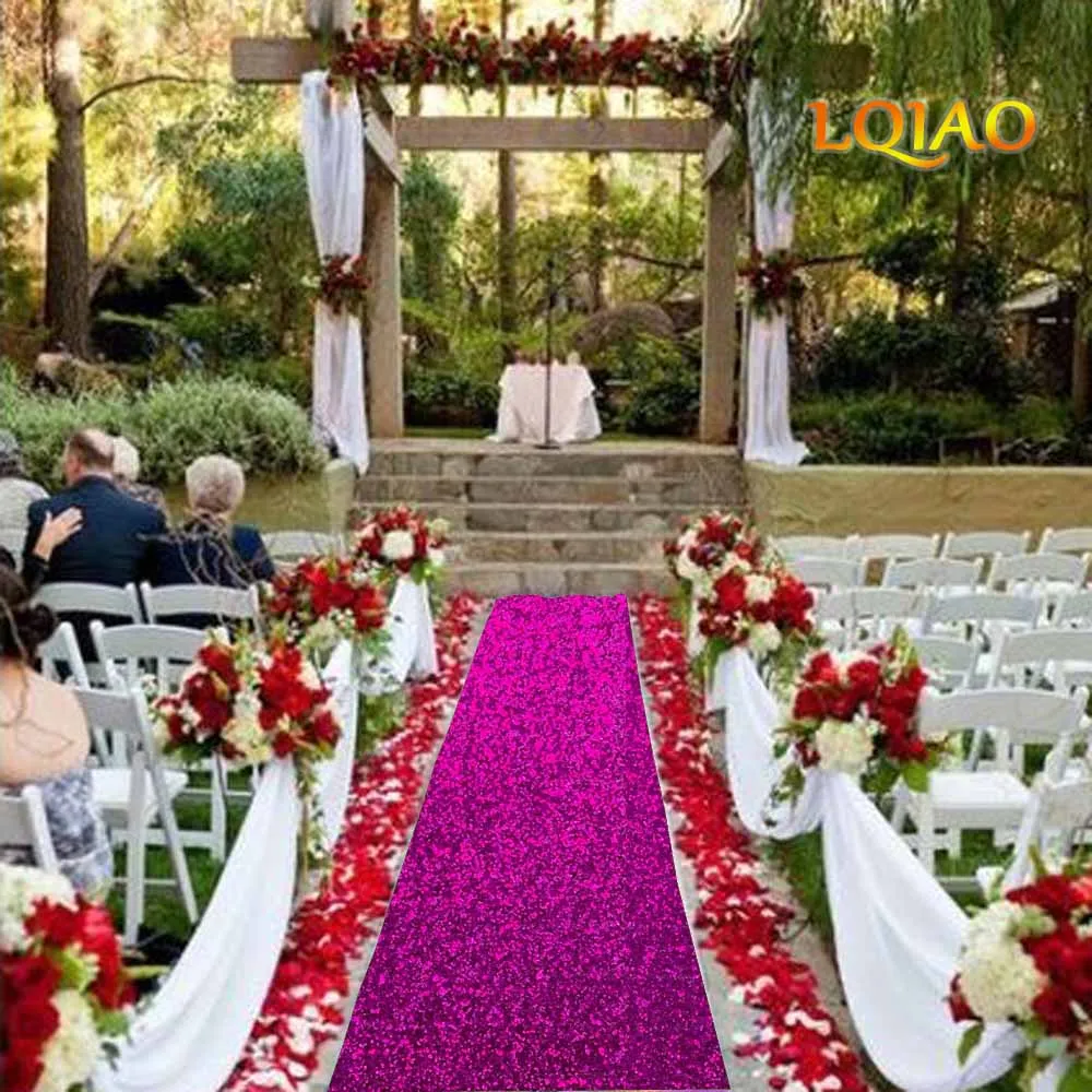 Fuchsia Sequin Aisle Runner 001