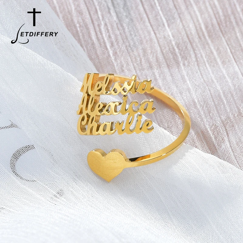 Couple Gold Ring With Name 2024 | favors.com