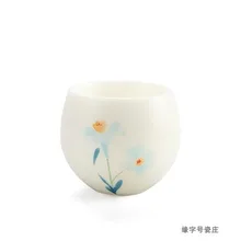 Большой белый фарфор Dehua ручная роспись чайная чашка домашняя керамическая креативная Личная чашка кунгфу зеленый чай галстук Гуань Инь чайная посуда