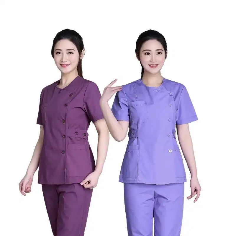

Length short-sleeved hospital operating room dental aesthetic uniform