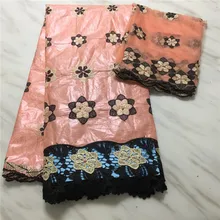 Базен riche ткань tissu africain Хлопок Вышитая морская парча Базен riche кружева nouveau черные нигерийские Ткани 7 ярдов