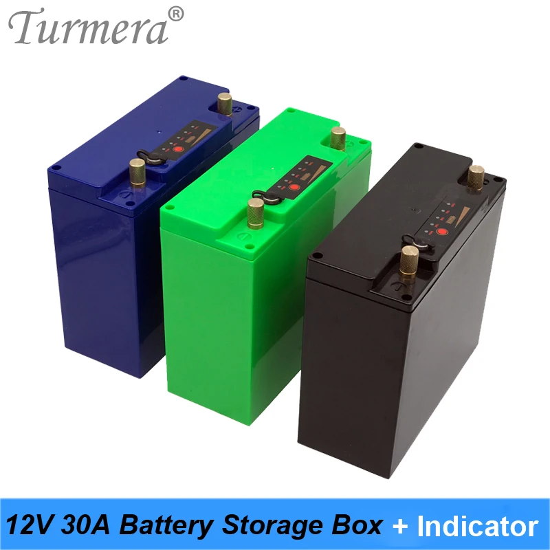 Turmera 12V 30Ah Battery Storage Box Case with DC Port Indicator Build 48Pieces 18650 for Uninterrupted Power Supply |