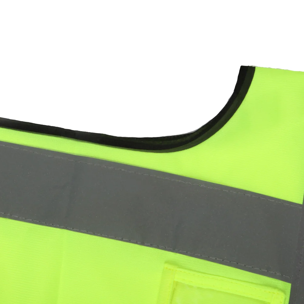 Safety Vest With Zipper Reflective Jacket Security Waistcoat 4 Pockets Reflective Warning Vest