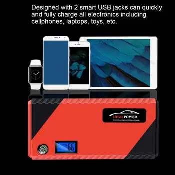 

12V Multi-Functional Emergency Power Supply 20000mAh Digital Display Spare Jump Starter 110V-240V oto aksesuar starting device