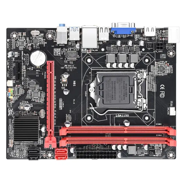 Scheda madre LGA1150 H81 cù Dual Channel DDR3 finu à 16 GB Supporta Intel i3/ i5/ i7 / Celeron / Pentium CPU Desktop Motherboard 5