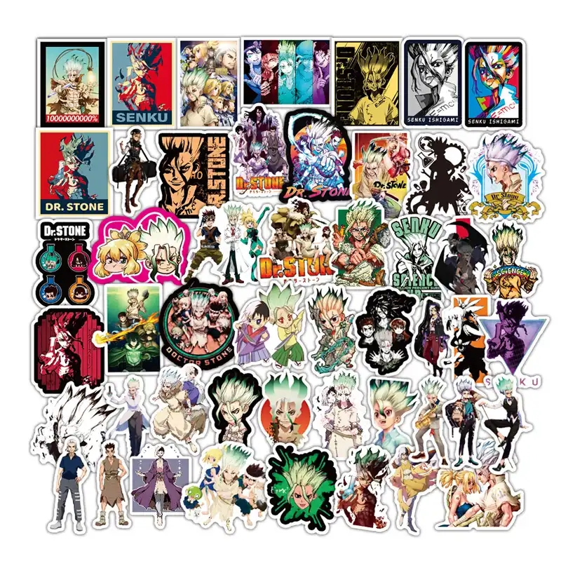 50pcs Japanese Comic Book Era Dr Stone Sticker For Refrigerator Skateboard Notebook Car Decoration Animation Sticker Aliexpress