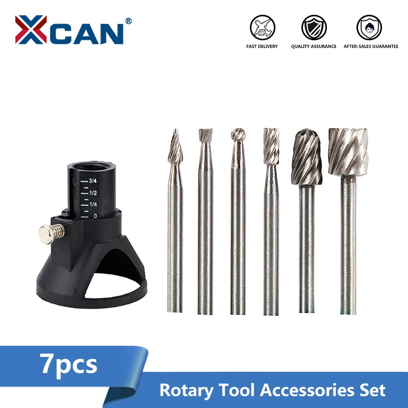 XCAN 7PCS HSS Routing Router Bit with HSS Drill Dedicated for Dremel Rotary Tool Dril Bit Drilling Tool