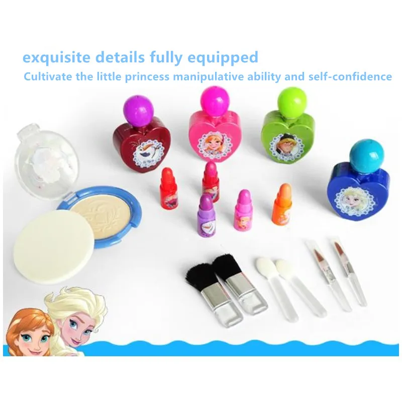 Дисней Замороженные серии вечерние принцессы мини портативный чемодан мыть Детская косметика игровой дом детские игрушки
