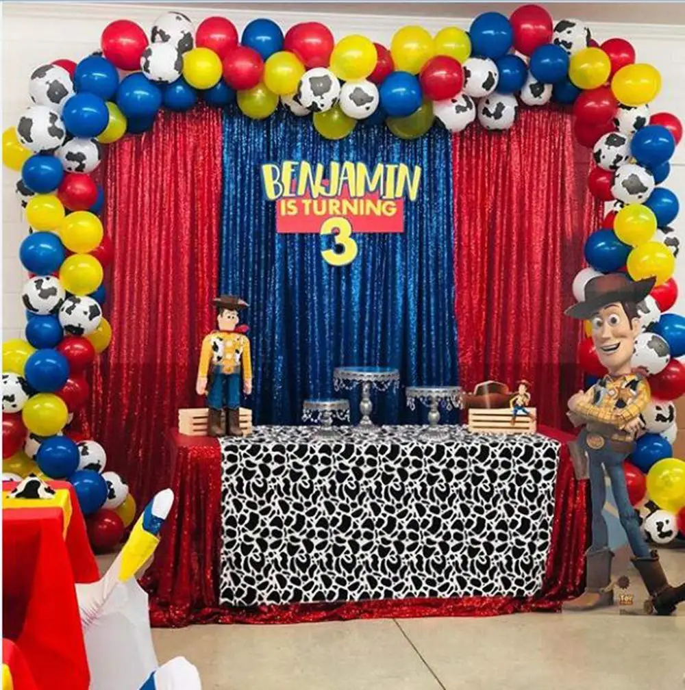 METABLE 100PCS 12 INCH Cow Pattern Printed Yellow Red Blue Green Latex Balloons for Kids Birthday 1st 3rd 6th Baby Shower Decor