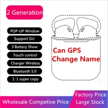 Логотип беспроводной Bluetooth 5,0 в 1:1 Air 2 поколения Gps наушники всплывающее окно Изменение имени наушник Mac для iPhone samsung huawei