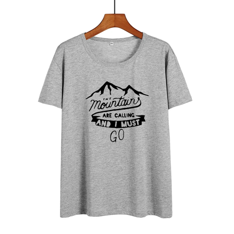Футболка с принтом The Mountains Are call and I Must Go Travel Lovers Adventure Time Camping Harajuku женская одежда